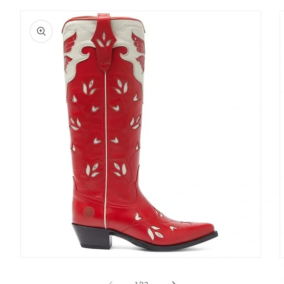 RED AND WHITE COWBOY COWGIRL BOOTS- RANCH ROAD SCARLETT BUTTERFLY - Picture 1 of 6